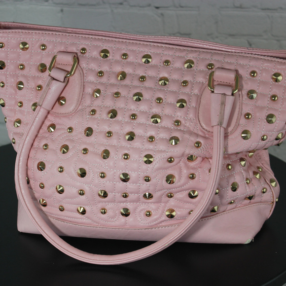 Moka Handbags - Moka Pink Gold Studded Handbag